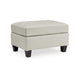Ashley Geno Ottoman, Modern Coconut Beige Leather and Faux Leather, 33 Inch