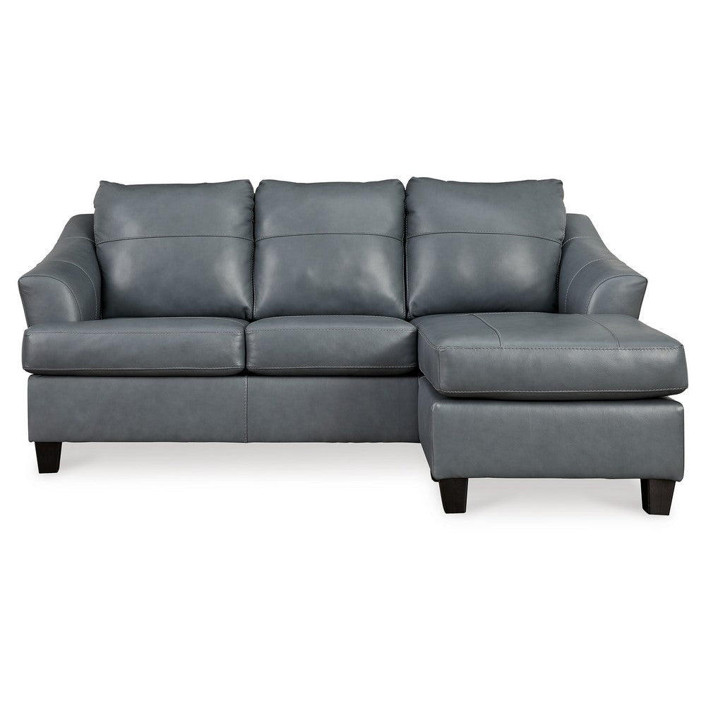 Ashley Geno Sofa Chaise Sectional Modern Steel Gray Leather Match 88 Inch BM331860