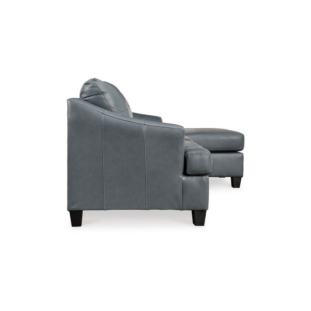 Ashley Geno Sofa Chaise Sectional Modern Steel Gray Leather Match 88 Inch BM331860