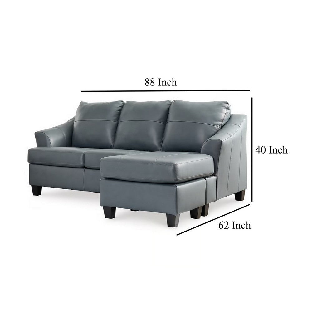 Ashley Geno Sofa Chaise Sectional Modern Steel Gray Leather Match 88 Inch BM331860