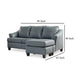 Ashley Geno Sofa Chaise Sectional Modern Steel Gray Leather Match 88 Inch BM331860