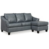Ashley Geno Sofa Chaise Sectional, Modern Steel Gray Leather Match, 88 Inch