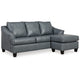 Ashley Geno Sofa Chaise Sectional, Modern Steel Gray Leather Match, 88 Inch