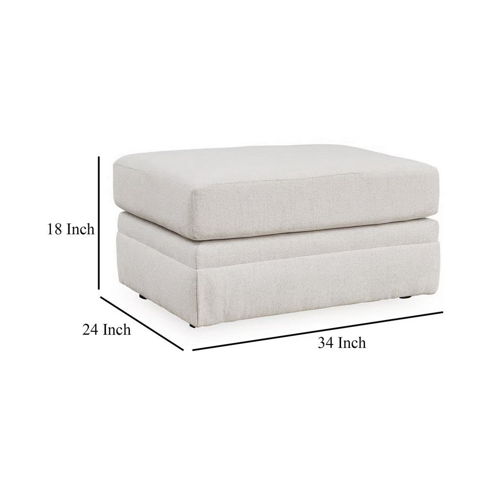 Ashley Maite Ottoman Modern Chalk Gray Polyester Soft Cushions 34 Inch BM331861
