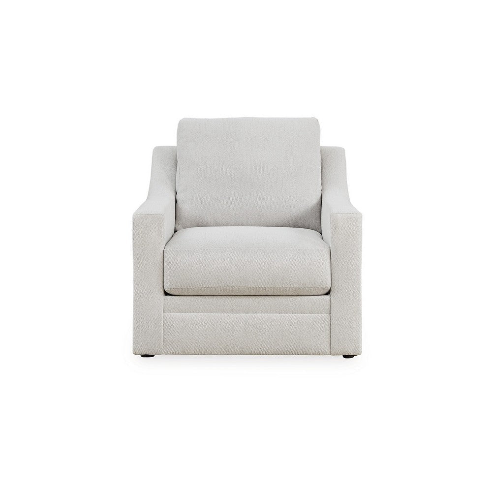 Ashley Maite Accent Armchair Modern Sloped Arms Soft Chalk Gray Polyester BM331862