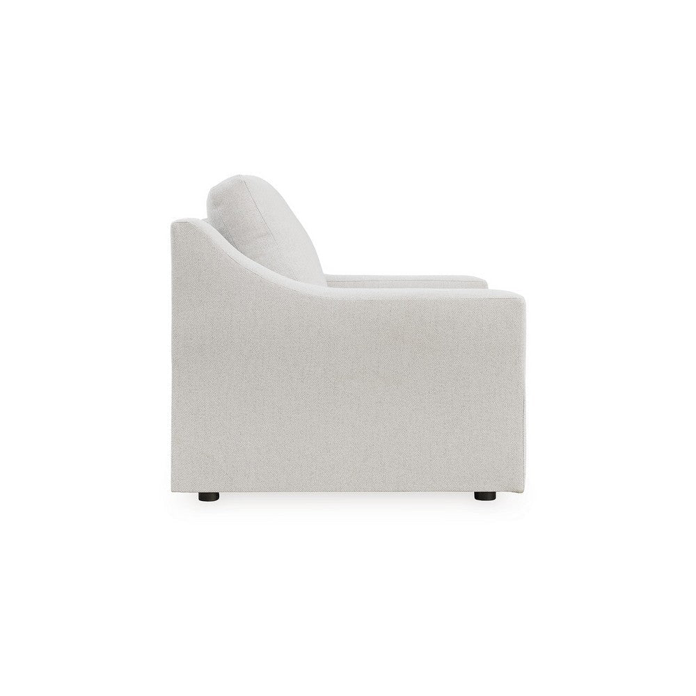 Ashley Maite Accent Armchair Modern Sloped Arms Soft Chalk Gray Polyester BM331862