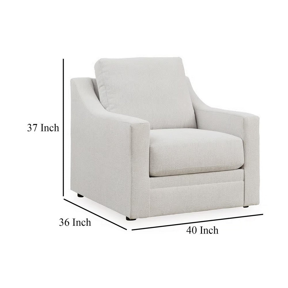 Ashley Maite Accent Armchair Modern Sloped Arms Soft Chalk Gray Polyester BM331862