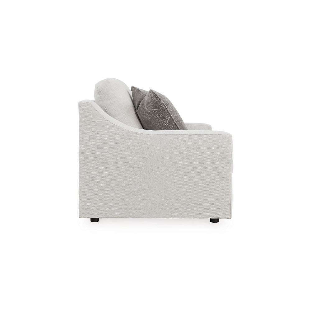 Ashley Maite Loveseat Modern Chalk Gray Polyester 2 Throw Pillows 62 Inch BM331863