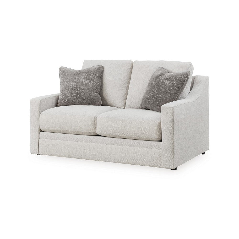 Ashley Maite Loveseat Modern Chalk Gray Polyester 2 Throw Pillows 62 Inch BM331863
