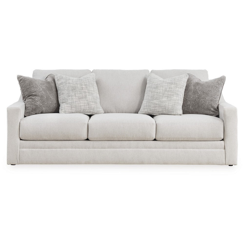 Ashley Maite Sofa Modern Chalk Gray Polyester 4 Throw Pillows 88 Inch BM331864