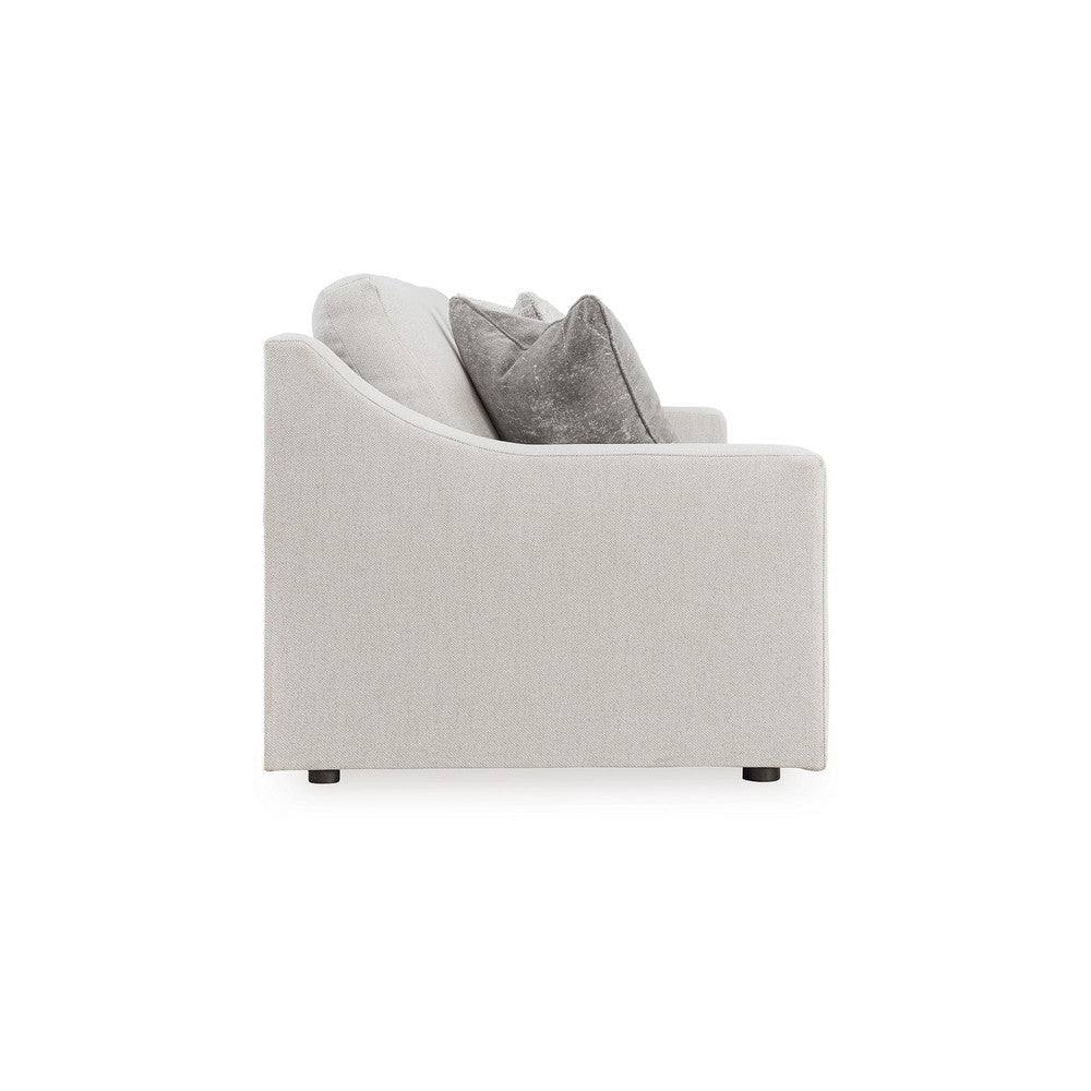 Ashley Maite Sofa Modern Chalk Gray Polyester 4 Throw Pillows 88 Inch BM331864