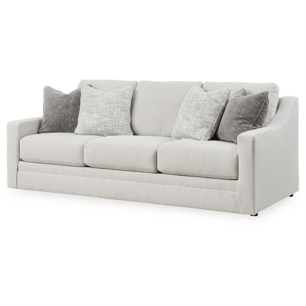 Ashley Maite Sofa Modern Chalk Gray Polyester 4 Throw Pillows 88 Inch BM331864