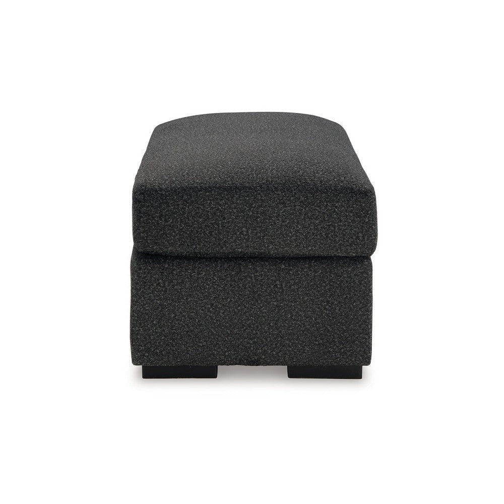 Ashley Wryen Accent Ottoman Modern Plush Onyx Black Polyester 44 Inch BM331865