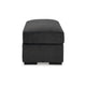 Ashley Wryen Accent Ottoman Modern Plush Onyx Black Polyester 44 Inch BM331865