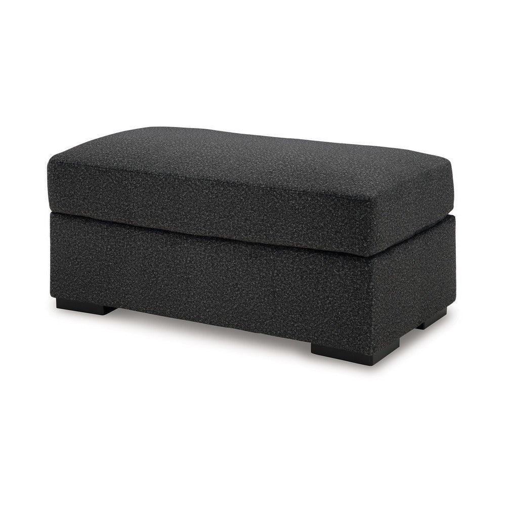 Ashley Wryen Accent Ottoman Modern Plush Onyx Black Polyester 44 Inch BM331865