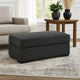 Ashley Wryen Accent Ottoman, Modern Plush Onyx Black Polyester, 44 Inch