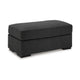 Ashley Wryen Accent Ottoman, Modern Plush Onyx Black Polyester, 44 Inch