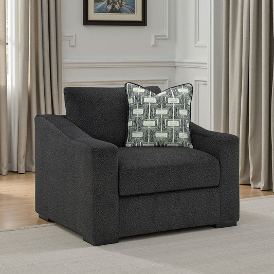 Ashley Wryen Accent Armchair, Onyx Black Polyester, 1 Accent Throw Pillow