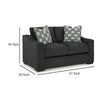 Ashley Wryen Loveseat Onyx Black Polyester 2 Accent Throw Pillows 67 Inch BM331867