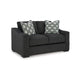 Ashley Wryen Loveseat, Onyx Black Polyester, 2 Accent Throw Pillows, 67 Inch