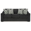 Ashley Wryen Sofa Onyx Black Polyester 4 Accent Throw Pillows 93 Inch BM331868