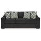 Ashley Wryen Sofa Onyx Black Polyester 4 Accent Throw Pillows 93 Inch BM331868