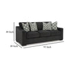 Ashley Wryen Sofa Onyx Black Polyester 4 Accent Throw Pillows 93 Inch BM331868