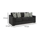 Ashley Wryen Sofa Onyx Black Polyester 4 Accent Throw Pillows 93 Inch BM331868