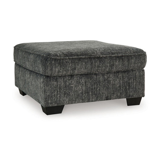 Ashley Layla Accent Ottoman, Contemporary Dark Gray Polyester, 37 Inch Square