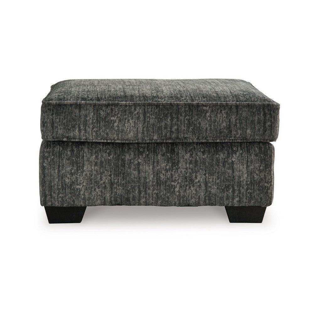 Ashley Layla Accent Ottoman, Contemporary Dark Gray Polyester, Black, 35 Inch