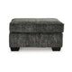 Ashley Layla Accent Ottoman, Contemporary Dark Gray Polyester, Black, 35 Inch