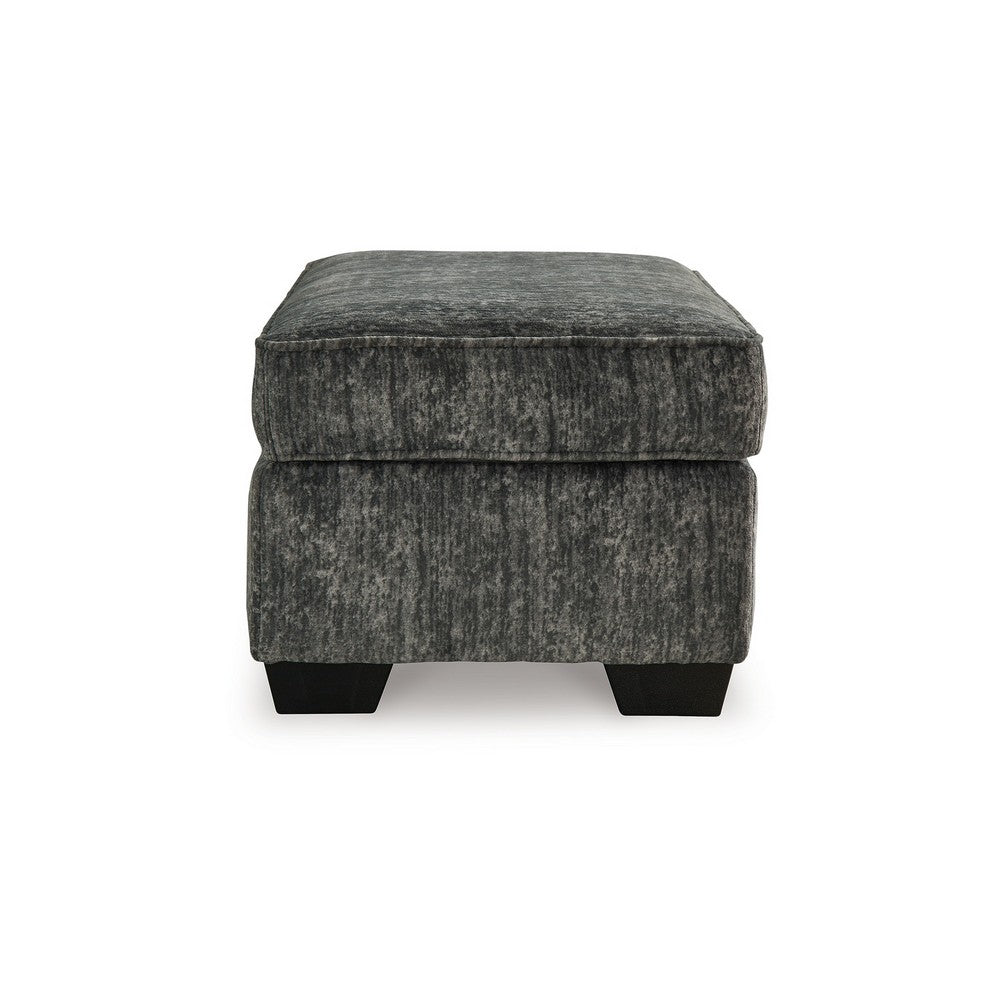 Ashley Layla Accent Ottoman, Contemporary Dark Gray Polyester, Black, 35 Inch