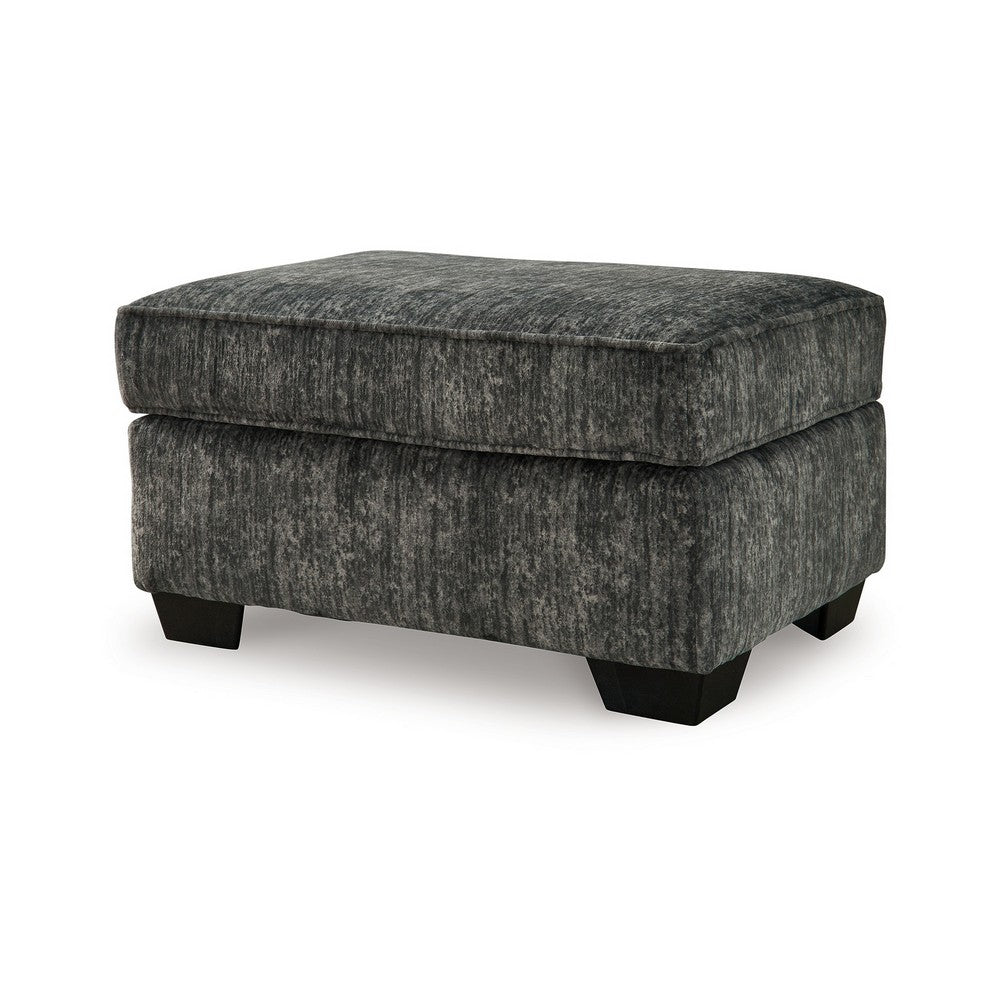Ashley Layla Accent Ottoman, Contemporary Dark Gray Polyester, Black, 35 Inch