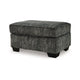 Ashley Layla Accent Ottoman, Contemporary Dark Gray Polyester, Black, 35 Inch