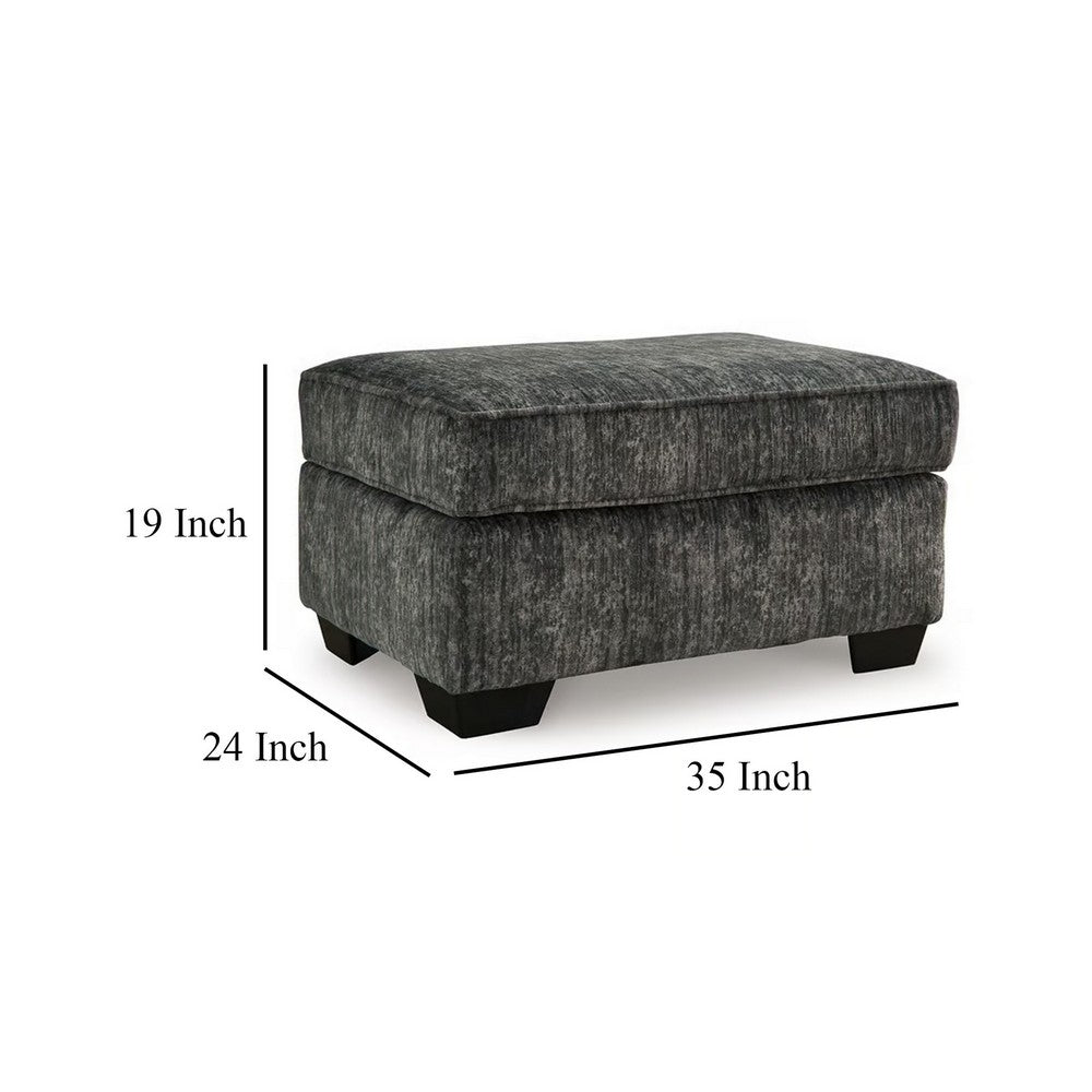 Ashley Layla Accent Ottoman, Contemporary Dark Gray Polyester, Black, 35 Inch