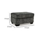Ashley Layla Accent Ottoman, Contemporary Dark Gray Polyester, Black, 35 Inch