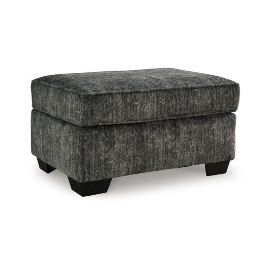 Ashley Layla Accent Ottoman, Contemporary Dark Gray Polyester, Black, 35 Inch