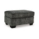 Ashley Layla Accent Ottoman, Contemporary Dark Gray Polyester, Black, 35 Inch