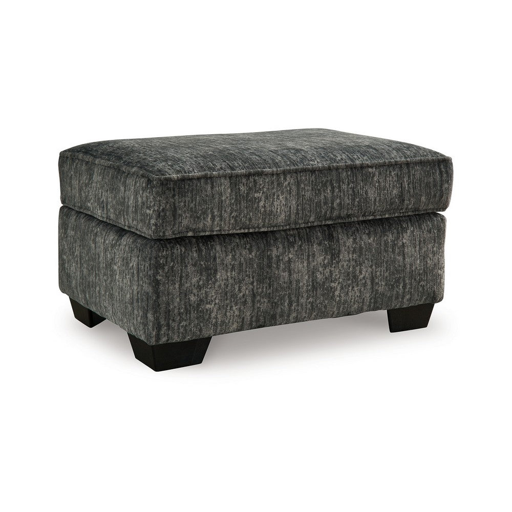 Ashley Layla Accent Ottoman, Contemporary Dark Gray Polyester, Black, 35 Inch