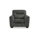 Ashley Layla Accent Armchair, Extra Plush Cushioned Dark Gray Polyester