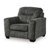 Ashley Layla Accent Armchair, Extra Plush Cushioned Dark Gray Polyester