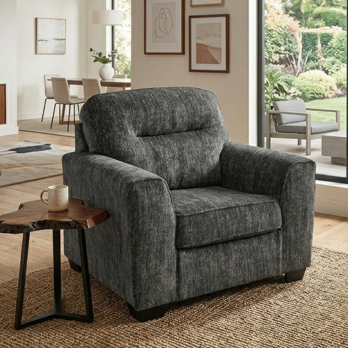 Ashley Layla Accent Armchair, Extra Plush Cushioned Dark Gray Polyester