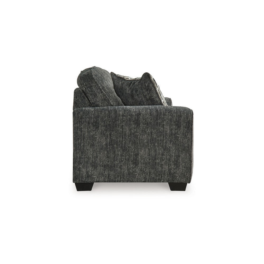 Ashley Layla Loveseat Plush Dark Gray Polyester 2 Accent Pillows 67 Inch BM331873