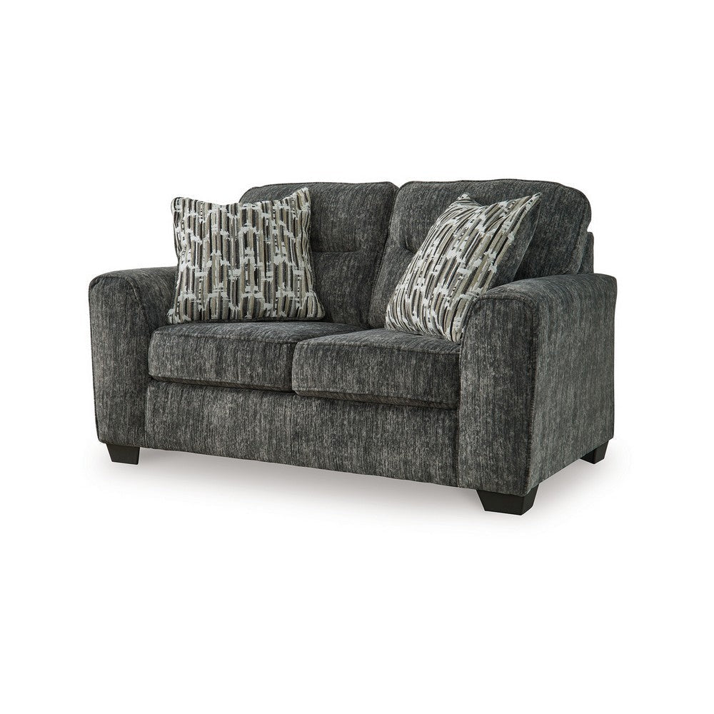 Ashley Layla Loveseat Plush Dark Gray Polyester 2 Accent Pillows 67 Inch BM331873