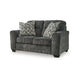 Ashley Layla Loveseat Plush Dark Gray Polyester 2 Accent Pillows 67 Inch BM331873
