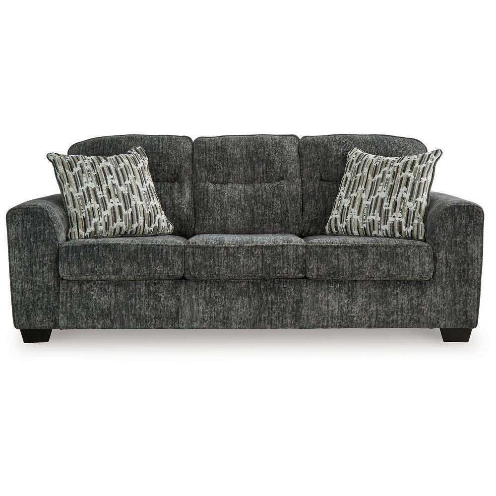 Ashley Layla Sofa Extra Plush Dark Gray Polyester 2 Accent Pillows 90 Inch BM331874