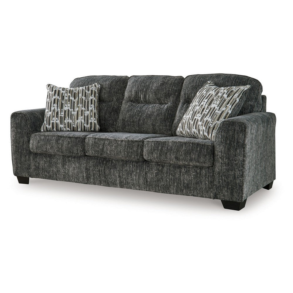 Ashley Layla Sofa Extra Plush Dark Gray Polyester 2 Accent Pillows 90 Inch BM331874