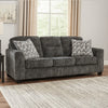 Ashley Layla Sofa, Extra Plush Dark Gray Polyester, 2 Accent Pillows, 90 Inch
