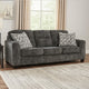 Ashley Layla Sofa, Extra Plush Dark Gray Polyester, 2 Accent Pillows, 90 Inch