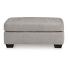 Ashley Delaney Ottoman, Flannel Gray Polyester, Soft Cushioned Top, 44 Inch